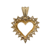 Colgante de corazón de diamantes en oro amarillo de 14 k