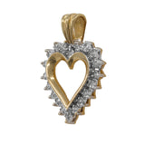 Colgante de corazón de diamantes en oro amarillo de 14 k