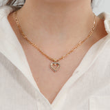 14k Yellow Gold Diamond Heart Pendant