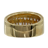 Anillo de diamantes de oro amarillo de 18 quilates con incrustaciones de diamantes de talla redonda y baguettes