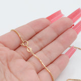 18K Solid Yellow Gold Box Chain