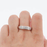 Mens 14k White Gold Diamond Satin Finish Ring