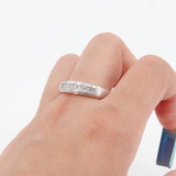 Mens 14k White Gold Diamond Satin Finish Ring