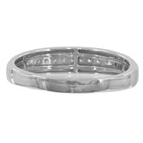 Mens 14k White Gold Diamond Satin Finish Ring