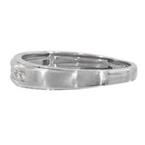 Mens 14k White Gold Diamond Satin Finish Ring