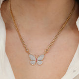 14K Yellow Gold Butterfly Necklace