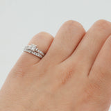 14k White Gold Diamond Solitaire Wedding Ring Set