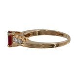 14k Yellow Gold Ruby And Diamond Accents Ring