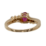 14k Yellow Gold Ruby And Diamond Accents Ring