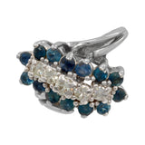 14k White Gold Blue Topaz Diamond Cocktail Ring