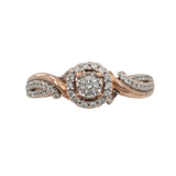 10k Rose Gold Diamond Solitaire Engagement Ring