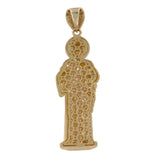 14k Yellow Gold with Cubic Zirconia St Jude/ San Judas Pendant/ Real Gold Pendant