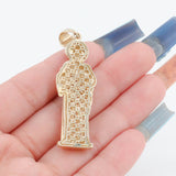 14k Yellow Gold with Cubic Zirconia St Jude/ San Judas Pendant/ Real Gold Pendant