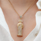 14k Yellow Gold with Cubic Zirconia St Jude/ San Judas Pendant/ Real Gold Pendant