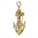 14k Yellow Gold Mariner Cross Pendant