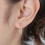 14k Yellow Gold Spiral Cut Hoop Earrings