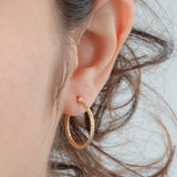 14k Yellow Gold Spiral Cut Hoop Earrings