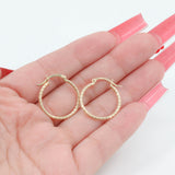 14k Yellow Gold Spiral Cut Hoop Earrings