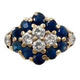 14k Yellow Gold Diamond Sapphire Ring