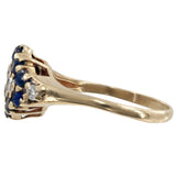 14k Yellow Gold Diamond Sapphire Ring