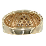 Anillo de diamantes en racimo triple de oro amarillo de 14 k