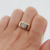 Gent’s 18k Yellow Gold Diamond Signet Ring