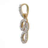 Colgante de diamantes “J” de oro amarillo de 14 k