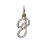 Colgante de diamantes “J” de oro amarillo de 14 k