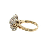 Ladies 14k Yellow Diamond Cocktail Cluster Ring