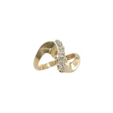 Anillo de cóctel de diamantes amarillos de 14k para mujer