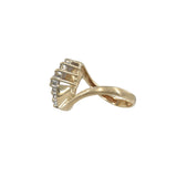 Anillo de cóctel de diamantes amarillos de 14k para mujer