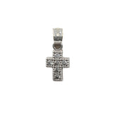 10k White Gold Cubic Zirconia Cross Pendant