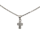 10k White Gold Cubic Zirconia Cross Pendant