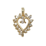 Colgante de corazón de diamantes en oro amarillo de 14 k para mujer