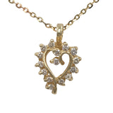 Colgante de corazón de diamantes en oro amarillo de 14 k para mujer