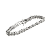 Brazalete de tenis de 8” con diamantes en oro blanco de 14 k