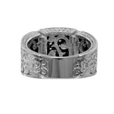 14k White Gold Cross Link Pave Diamond Ring