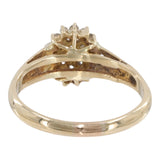 14k Yellow Gold Cluster Diamond Ring and Earrings Jewelry Set