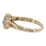 14k Yellow Gold Cluster Diamond Ring and Earrings Jewelry Set