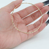 14k Yellow Gold Diamond Cut Large Hoop Earrings