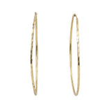 14k Yellow Gold Diamond Cut Large Hoop Earrings