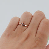 10k Rose Gold Diamond Infinity Ribbon Ring