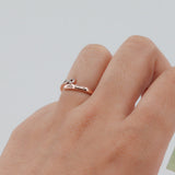 10k Rose Gold Diamond Infinity Ribbon Ring