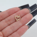 14k Yellow Gold Diamond Heart Pendant