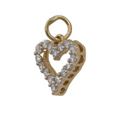 14k Yellow Gold Diamond Heart Pendant