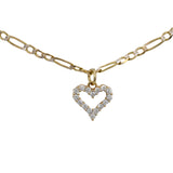 14k Yellow Gold Diamond Heart Pendant