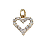 14k Yellow Gold Diamond Heart Pendant