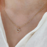 14k Yellow Gold Diamond Heart Pendant