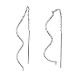 14k White Gold Slip-drop Earrings