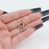 10k Two-tone Gold Diamond Heart Necklace